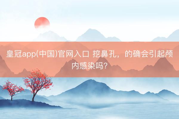 皇冠app(中国)官网入口 挖鼻孔，的确会引起颅内感染吗？