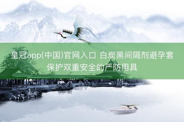 皇冠app(中国)官网入口 白炭黑间隔剂避孕套保护双重安全的严防用具