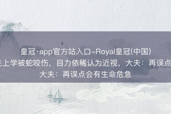 皇冠·app官方站入口-Royal皇冠(中国) 广州一初中生上学被蛇咬伤，目力依稀认为近视，大夫：再误点会有生命危急