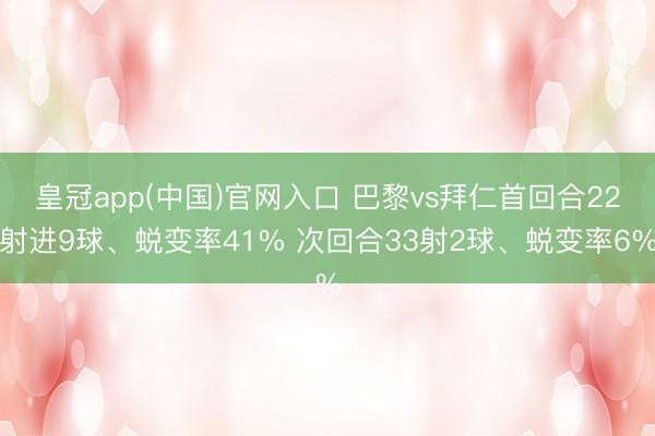 皇冠app(中国)官网入口 巴黎vs拜仁首回合22射进9球、蜕变率41% 次回合33射2球、蜕变率6%
