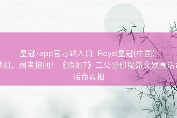 皇冠·app官方站入口-Royal皇冠(中国) 强人锁组，弱者抱团！《浪姐7》二公分组揭露文娱圈活命真相