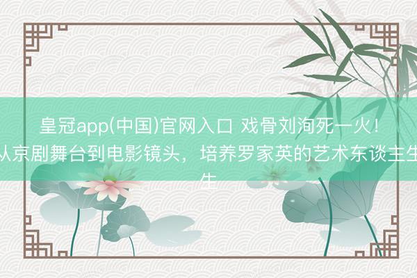皇冠app(中国)官网入口 戏骨刘洵死一火！从京剧舞台到电影镜头，培养罗家英的艺术东谈主生