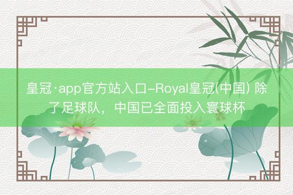 皇冠·app官方站入口-Royal皇冠(中国) 除了足球队，中国已全面投入寰球杯